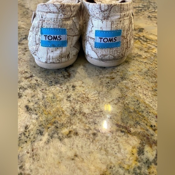 TOMS Canvas Venice Map Print Slip On Women’s Flats 8.5 W - Picture 4 of 5